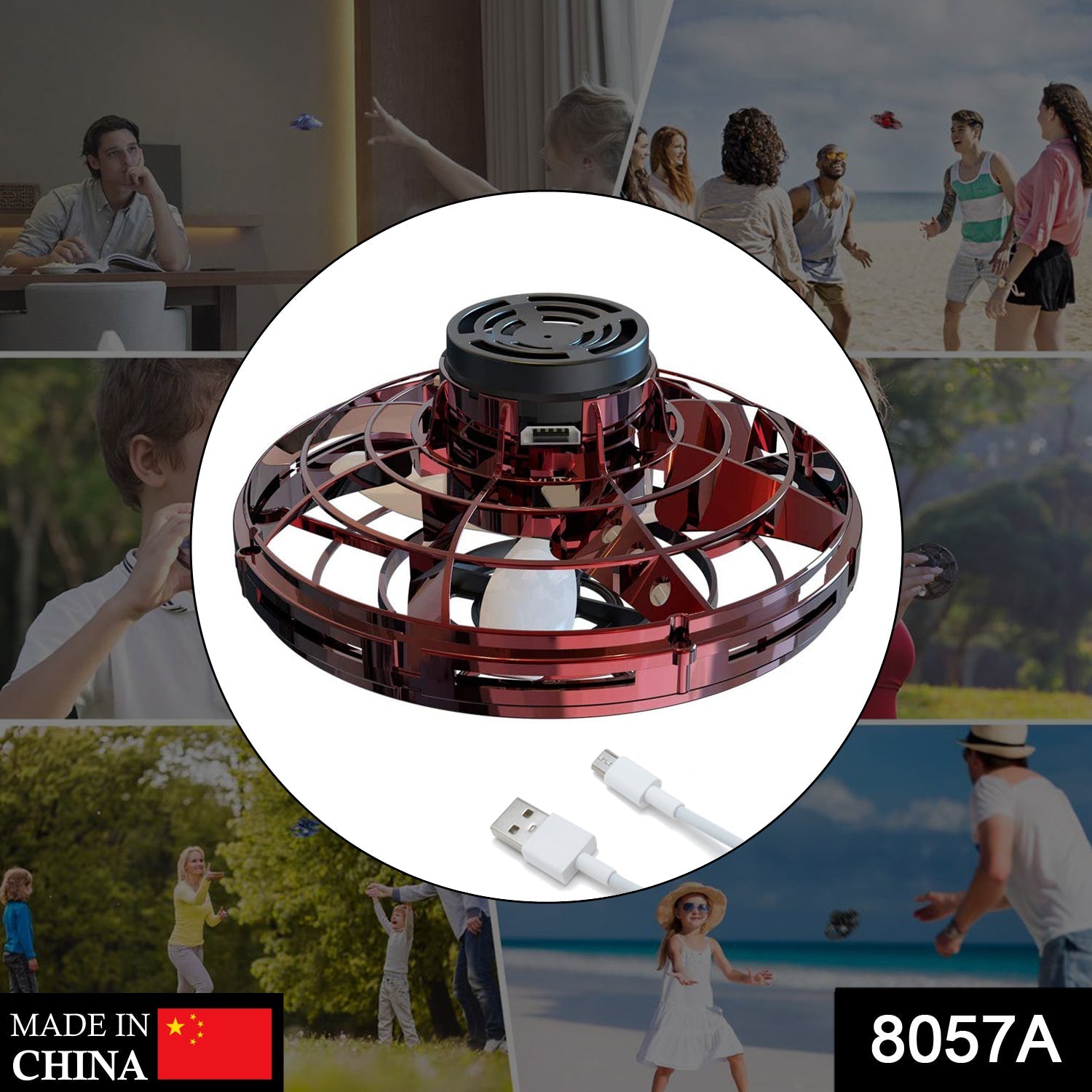 8057A USB Flying Spinner used in all kinds of household and official places specially for kids and children for their playing and enjoying purposes. DeoDap