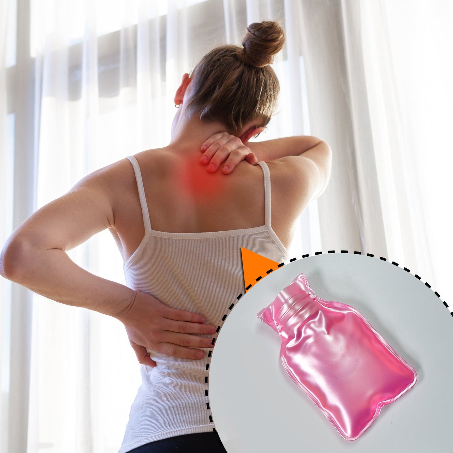 6533 Simple Pink small Hot Water Bag with Cover for Pain Relief, Neck, Shoulder Pain and Hand, Feet Warmer, Menstrual Cramps. DeoDap