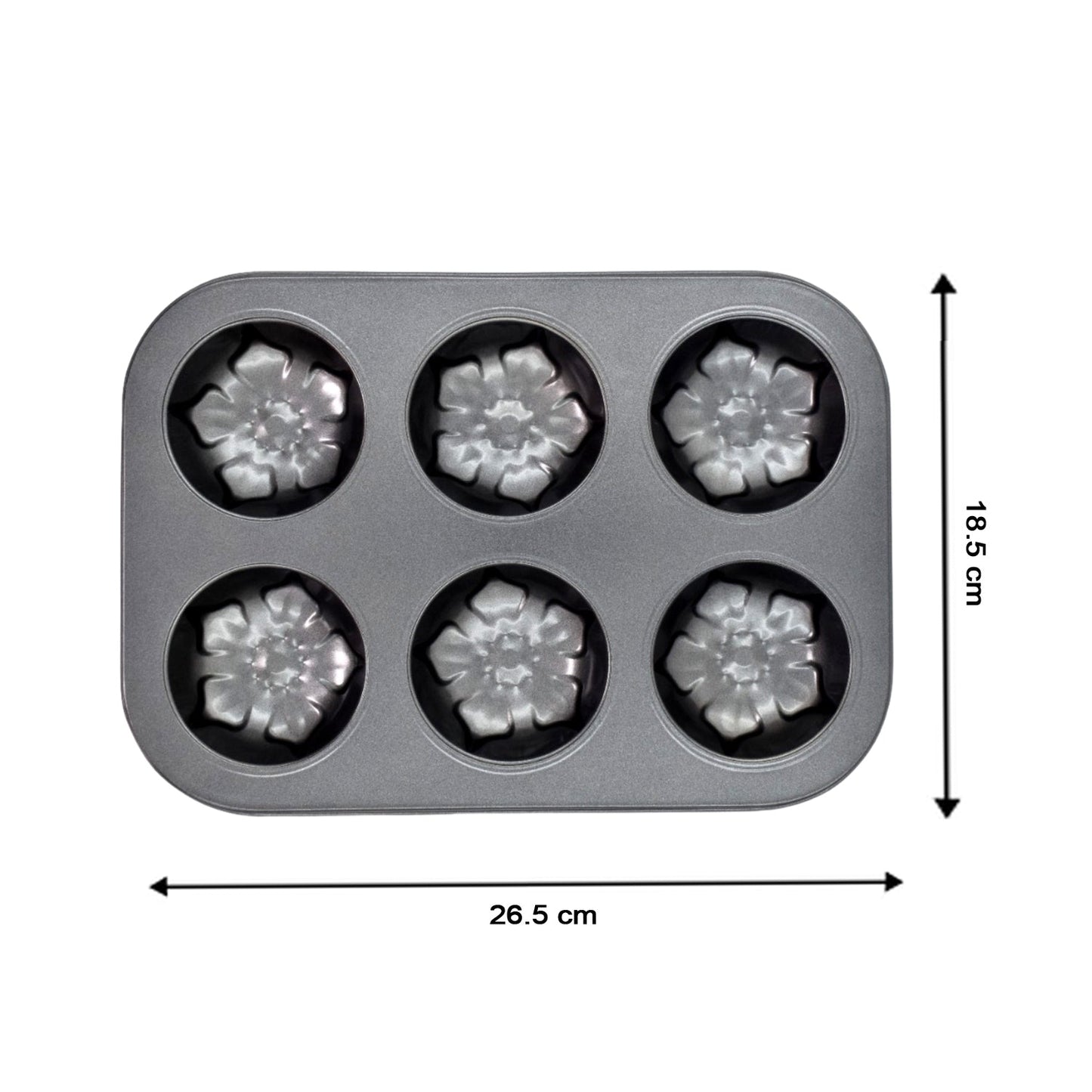 7075 6 slot unique flower pattern Non-Stick Muffins Cupcake Pancake Baking Molds Tray DeoDap