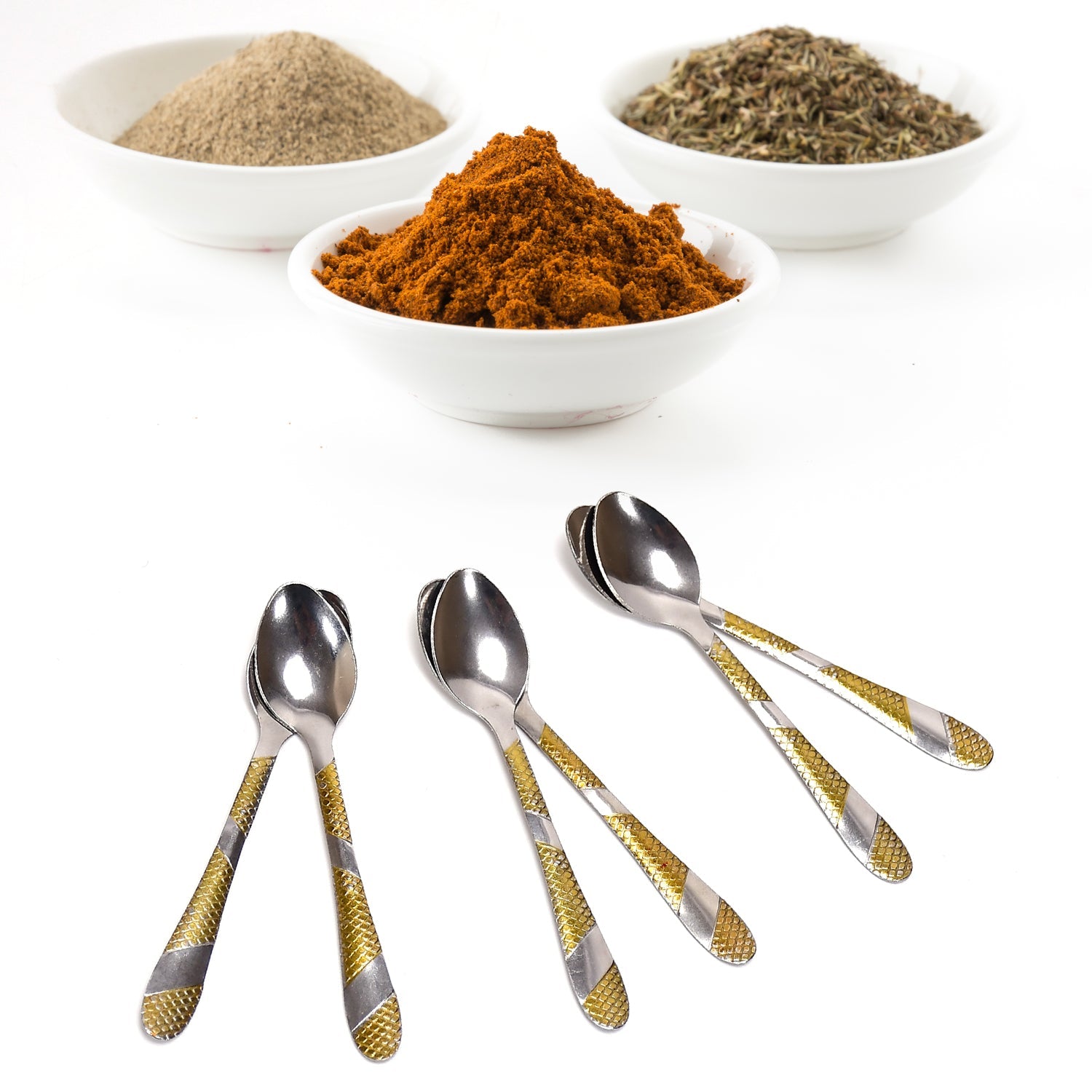 2360 Stainless Steel Spoons Set of 6pc Small Spoons. Tiny Spoons for Coffee, Tea, Sugar, & Spices. DeoDap