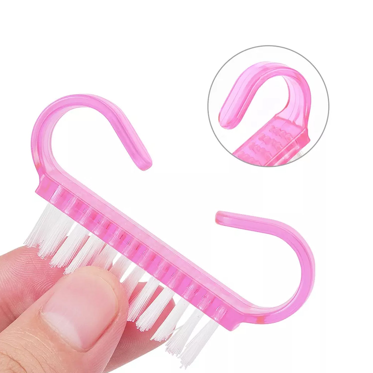 6617 Handle Grip Nail Brush Hand Finger Toe Nail Cleaning Brush Manicure Pedicure Scrubbing Cleaner For Regular Use DeoDap