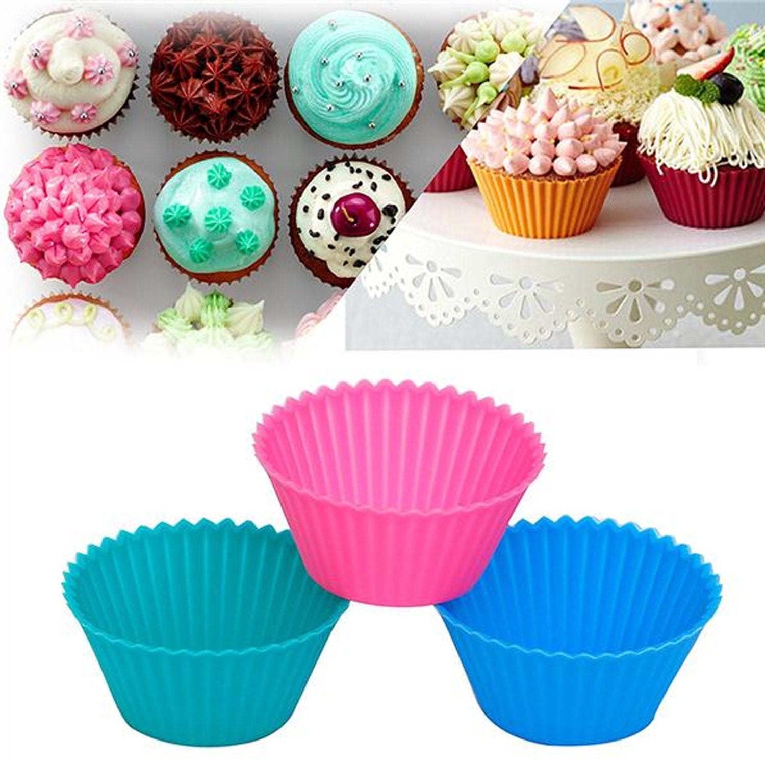 0797A Silicone cupcake Shaped Baking Mold Fondant Cake Tool Chocolate Candy Cookies Pastry Soap Moulds DeoDap