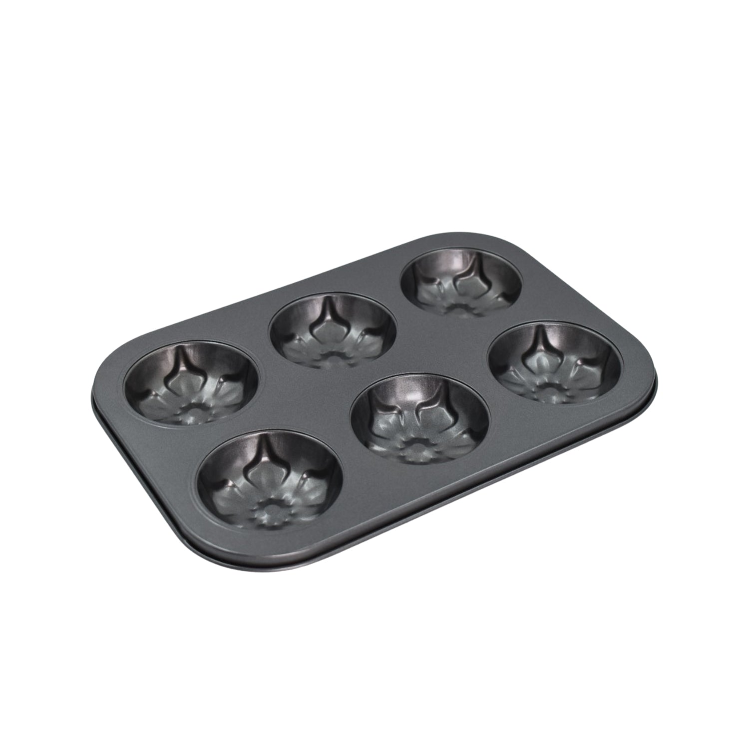 7075 6 slot unique flower pattern Non-Stick Muffins Cupcake Pancake Baking Molds Tray DeoDap