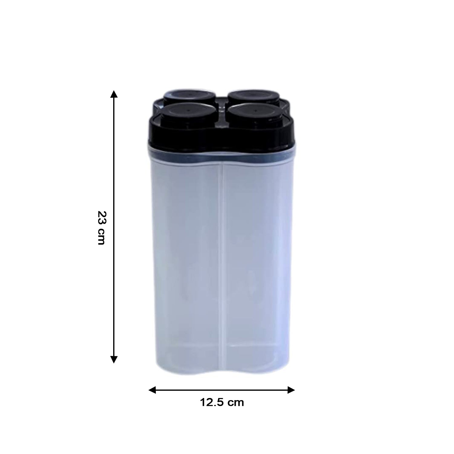0764 Airtight Transparent Plastic Food Storage 4 Section Lock Container DeoDap