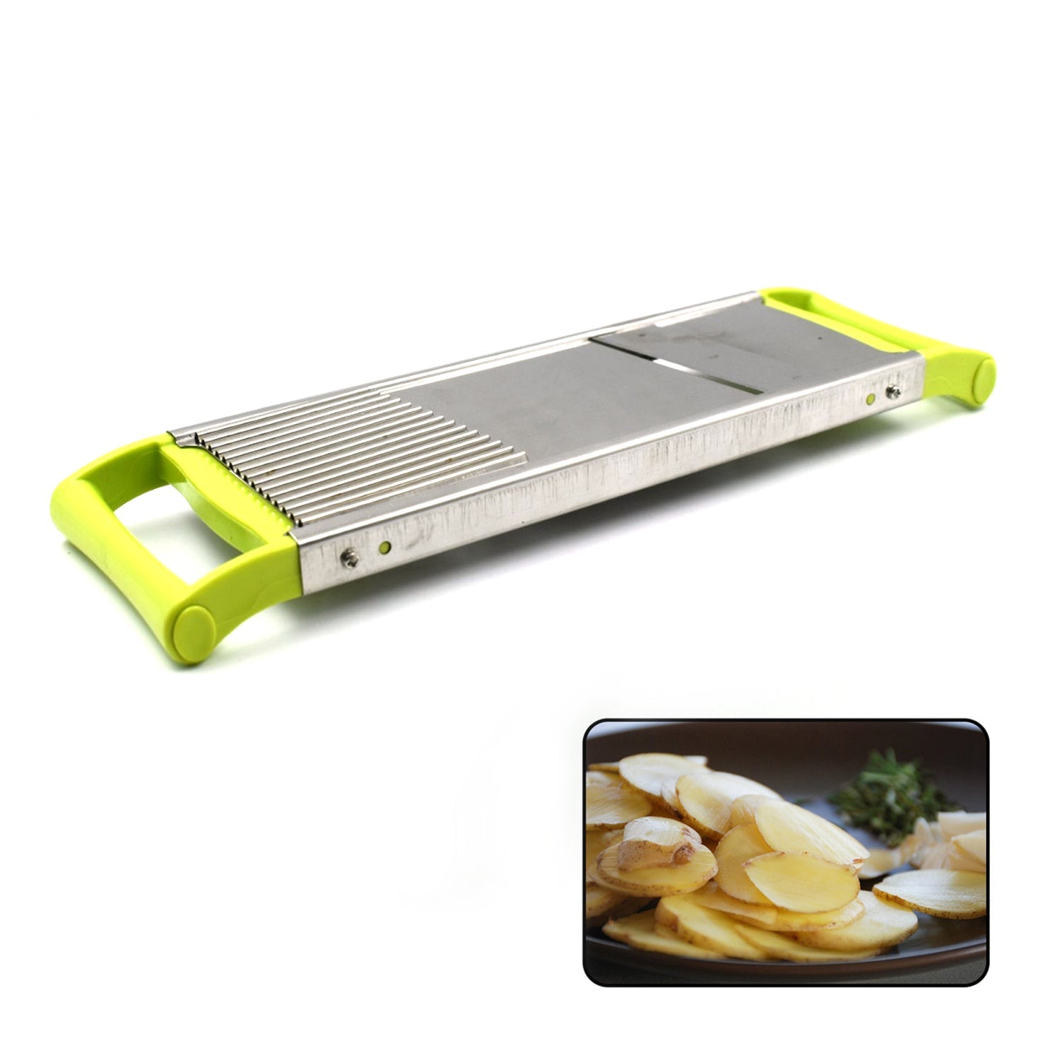 2688 2 in 1 Potato Slicer used in all kinds of household kitchen purposes for cutting and slicing of potatoes. DeoDap