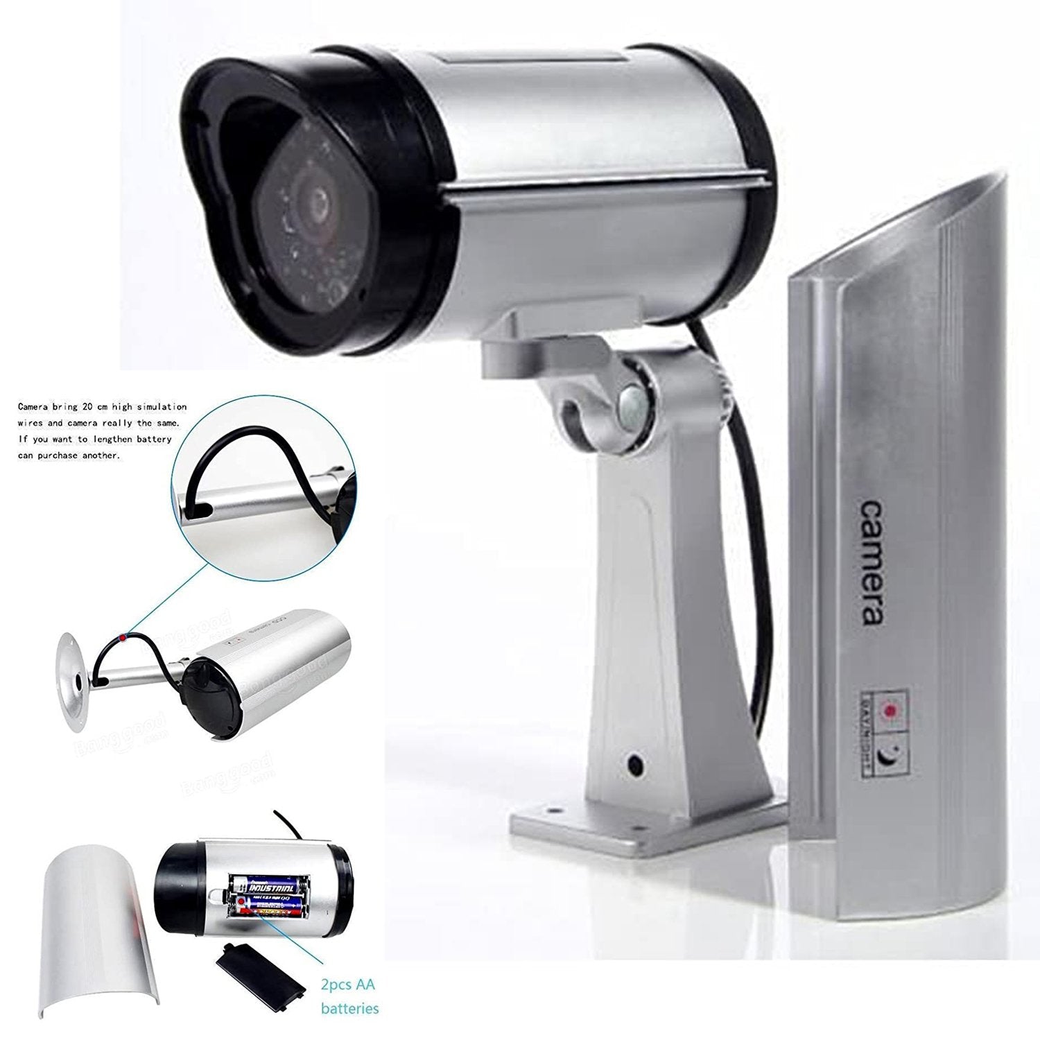 1481 Wireless Security CCTV False Outdoor Fake Dummy Piece IR Camera DeoDap