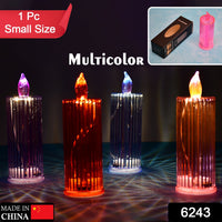 6243 Big Simple Candles for Home Decoration, Crystal Candle Lights (Multicolor) DeoDap