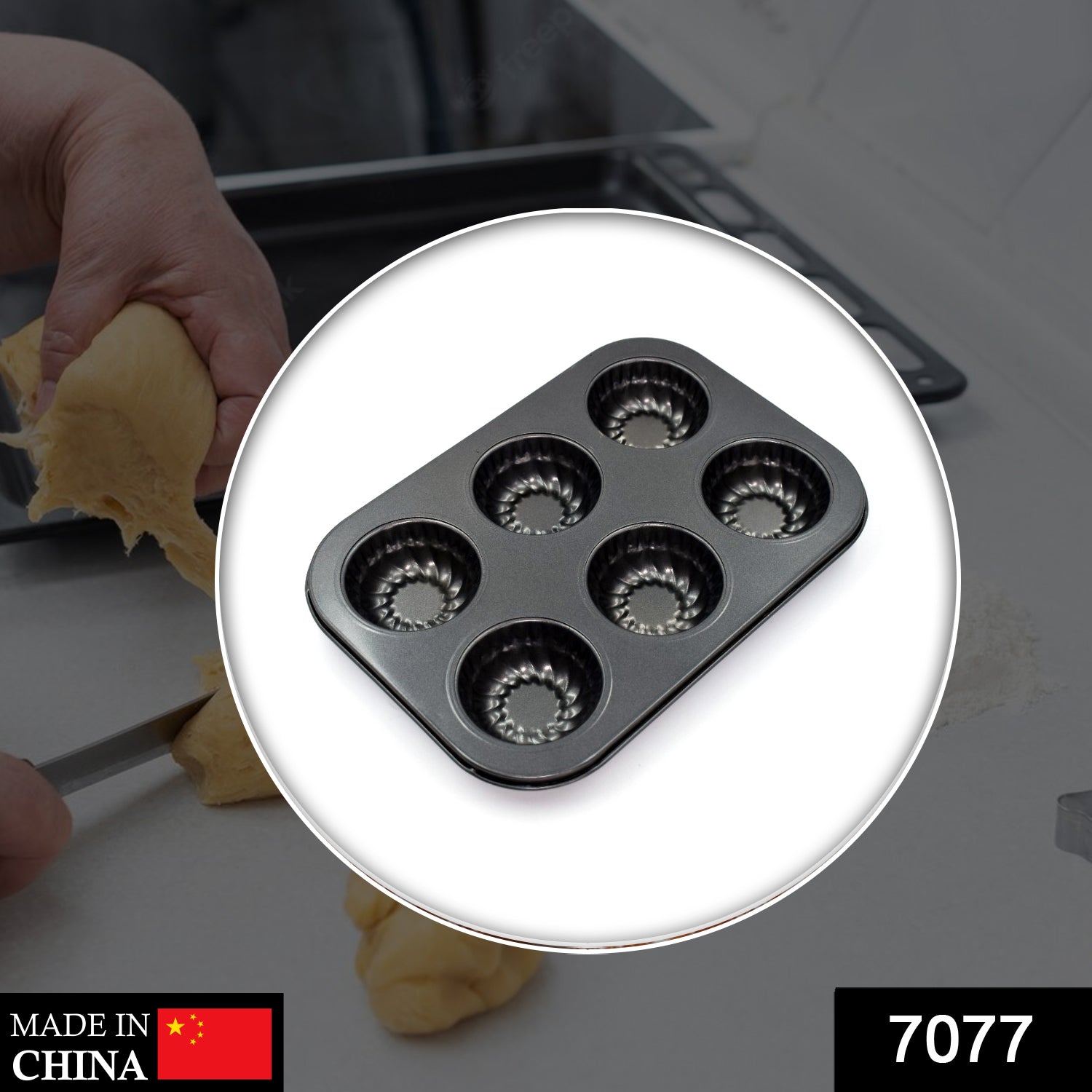 7077 6 slot Non-Stick Muffins Cupcake Pancake Baking Molds DeoDap