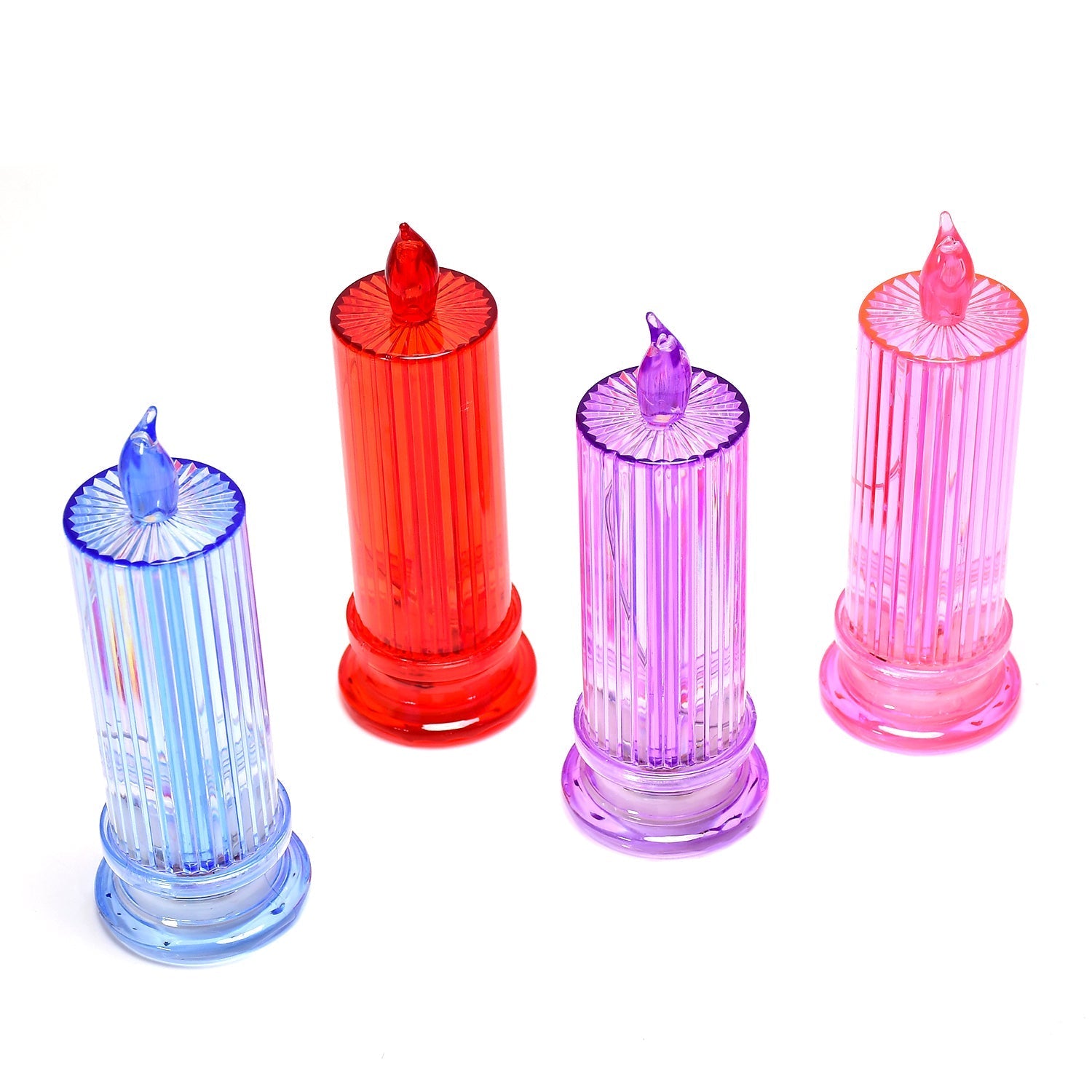 6243 Big Simple Candles for Home Decoration, Crystal Candle Lights (Multicolor) DeoDap