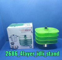 2686 4 Layer Idli Stand used in all kinds of household kitchen purposes for holding and serving idlis. DeoDap